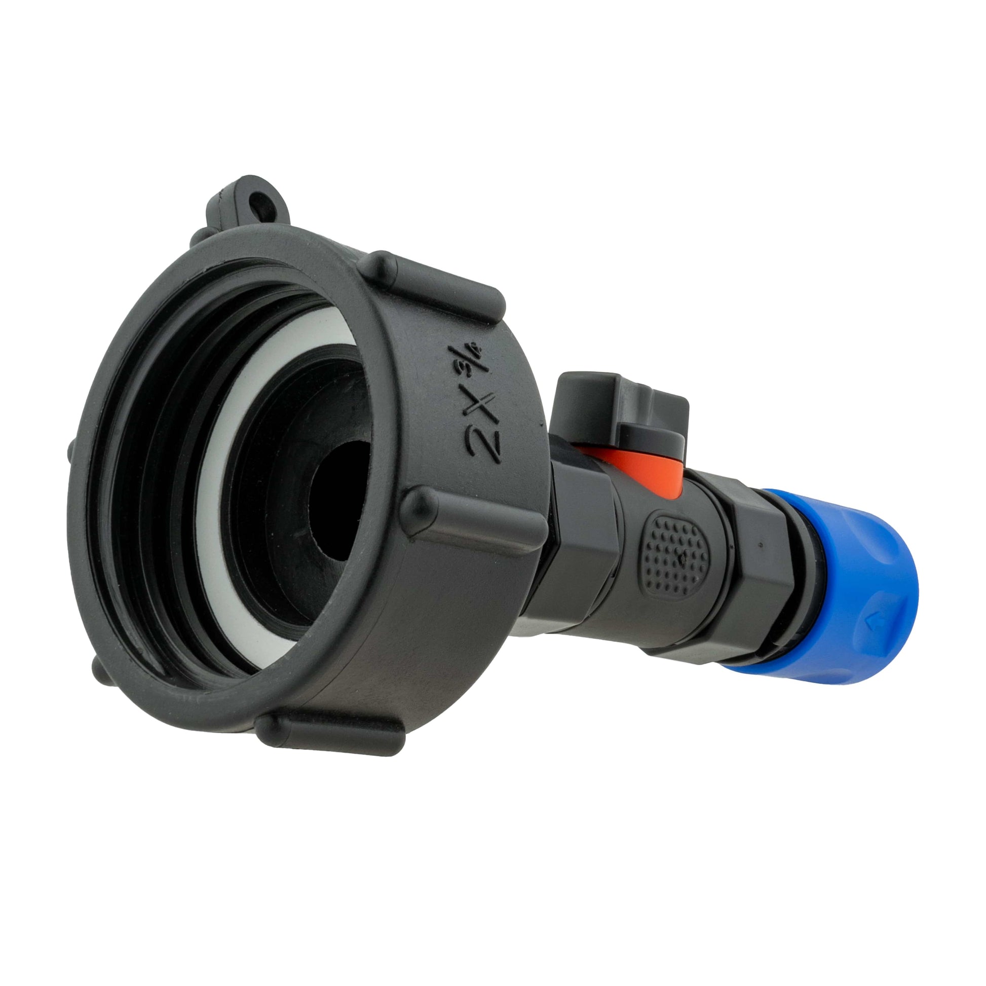 IBC 2” S60X6 Cap with In-Line BSPF Valve and ¾” BSPM Female Hose Connector Blue - Best4Trade-Retail