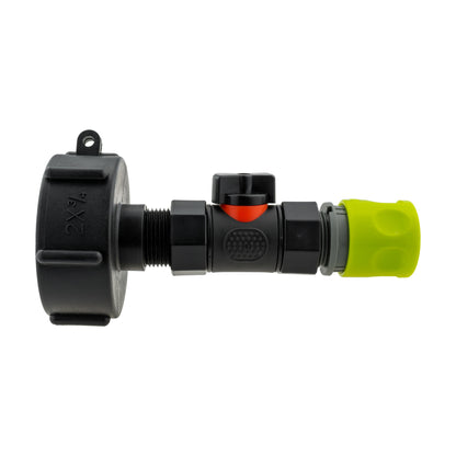 IBC 2” S60X6 Cap with In-Line BSPF Valve and ¾” BSPM Female Hose Connector Lime - Best4Trade-Retail