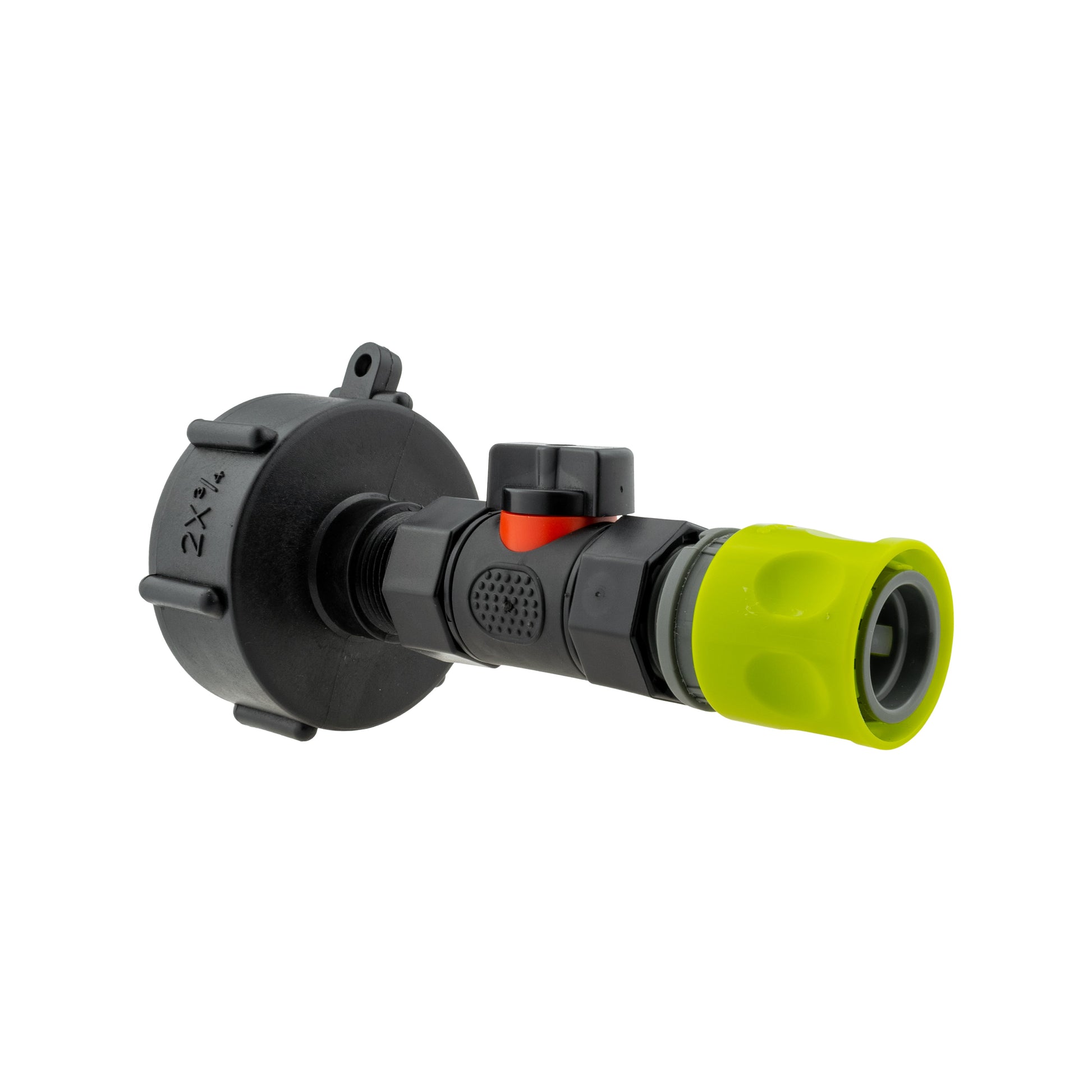 IBC 2” S60X6 Cap with In-Line BSPF Valve and ¾” BSPM Female Hose Connector Lime - Best4Trade-Retail