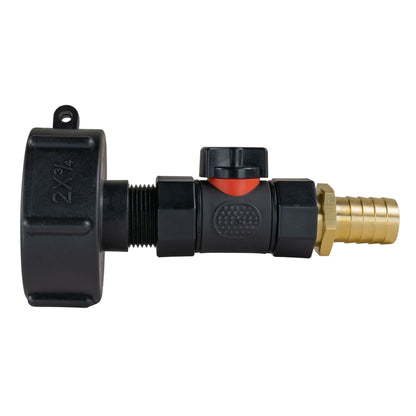IBC 2” S60X6 Cap with In-Line BSPF Valve and 19mm Brass Barb - Best4Trade-Retail