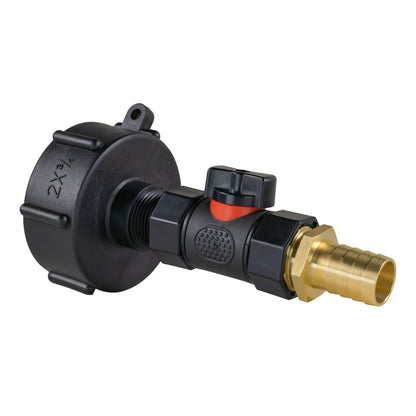IBC 2” S60X6 Cap with In-Line BSPF Valve and 19mm Brass Barb - Best4Trade-Retail