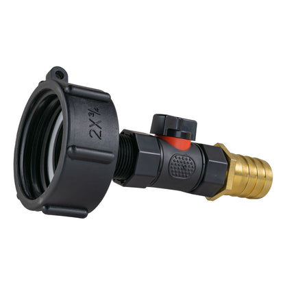 IBC 2” S60X6 Cap with In-Line BSPF Valve and 25mm Brass Barb - Best4Trade-Retail