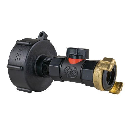IBC 2” S60X6 Cap with In-Line BSPF Valve and Geka Type Fitting - Best4Trade-Retail