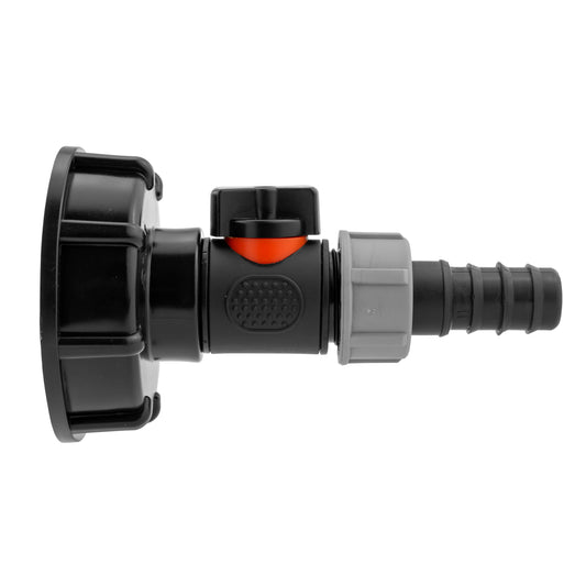 IBC 2” S60X6 Cap with In-Line BSPM Valve and 20mm Barbed Straight - Best4Trade-Retail
