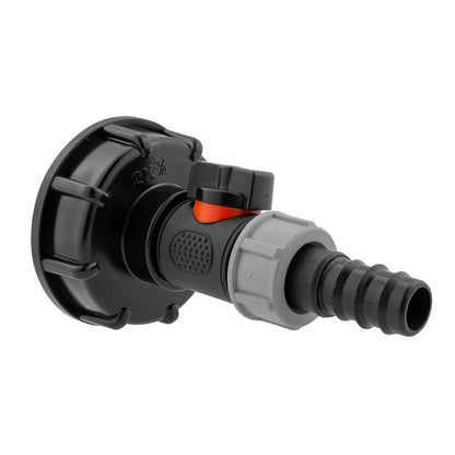IBC 2” S60X6 Cap with In-Line BSPM Valve and 20mm Barbed Straight - Best4Trade-Retail