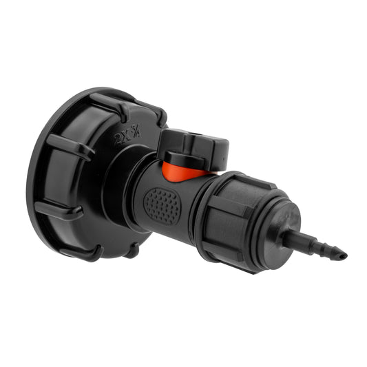 IBC 2” S60X6 Cap with In-Line BSPM Valve and 4mm Barb Micro Connector - Best4Trade-Retail