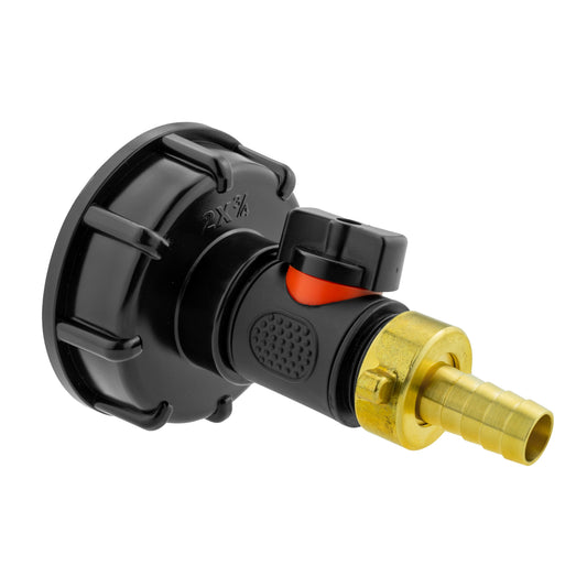 IBC 2” S60X6 Cap with In-Line BSPM Valve and 13mm Brass Barb - Best4Trade-Retail