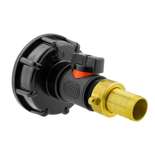 IBC 2” S60X6 Cap with In-Line BSPM Valve and 19mm Brass Barb - Best4Trade-Retail