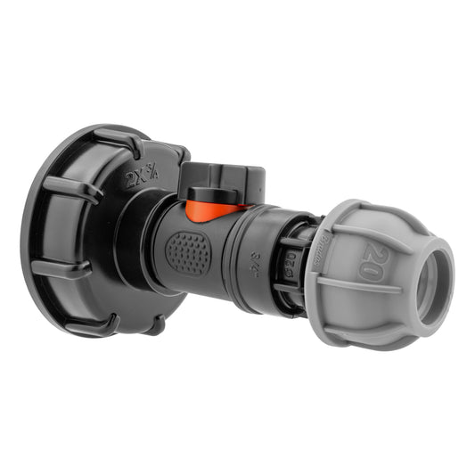IBC 2” S60X6 Cap with In-Line BSPM Valve and MDPE Straight 20mm - Best4Trade-Retail