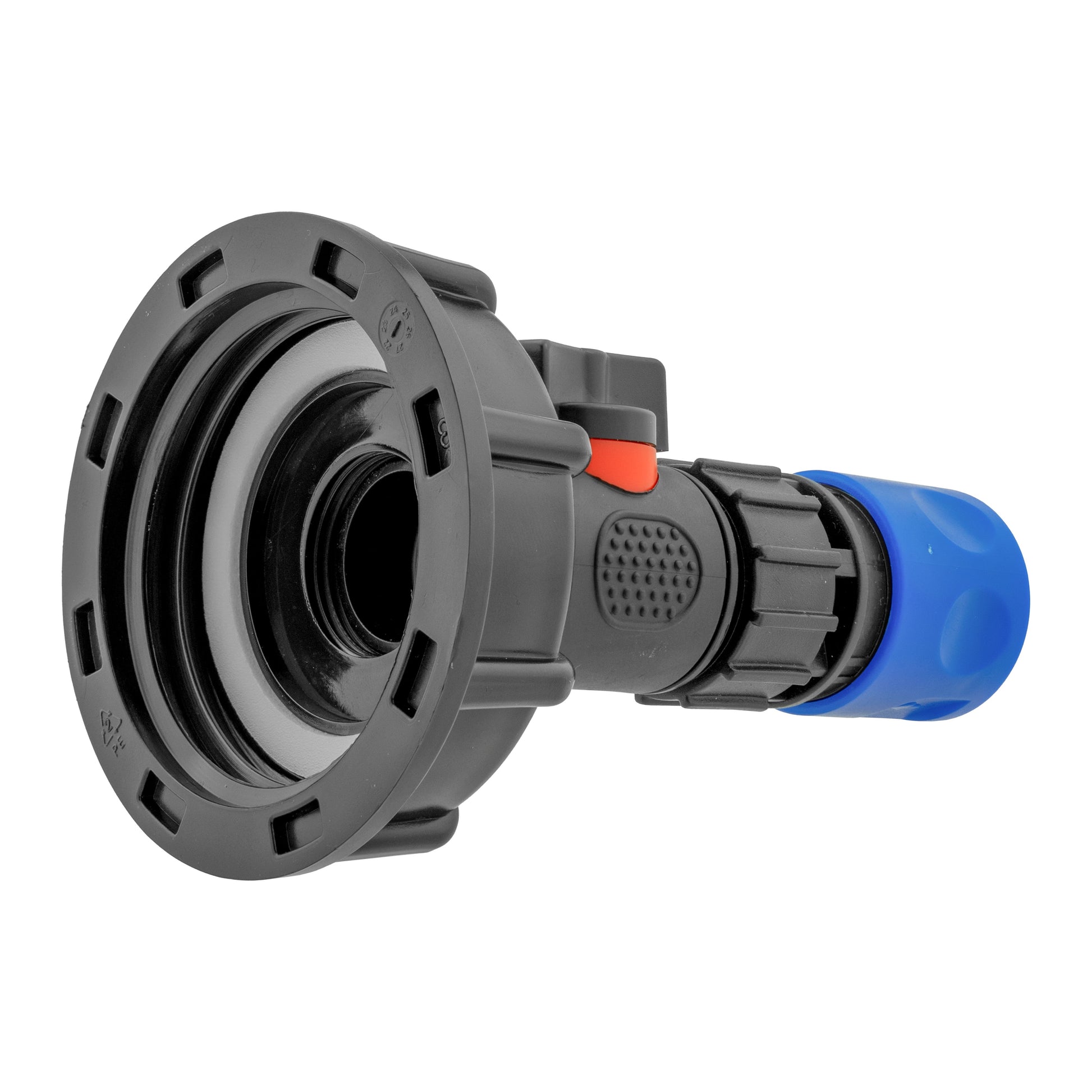 IBC 2” S60X6 Cap with In-Line BSPM Valve and ¾” BSPF Female Hose Connector Blue - Best4Trade-Retail