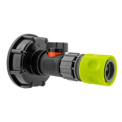 IBC 2” S60X6 Cap with In-Line BSPM Valve and ¾” BSPF Female Hose Connector Lime - Best4Trade-Retail