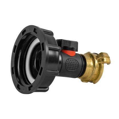 IBC 2” S60X6 Cap with In-Line BSPM Valve and Geka Type Fitting - Best4Trade-Retail