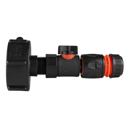 IBC 2” S60X6 Cap with BSPF Thread-Quick Connect Male Valve and Hose Connector Black - Best4Trade-Retail