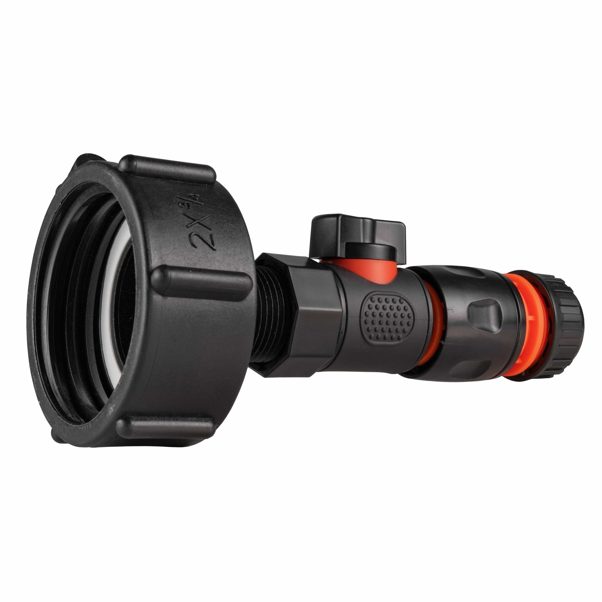 IBC 2” S60X6 Cap with BSPF Thread-Quick Connect Male Valve and Hose Connector Black - Best4Trade-Retail