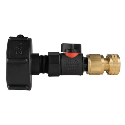 IBC 2” S60X6 Cap with BSPF Thread-Quick Connect Male Valve and Hose Connector Brass - Best4Trade-Retail