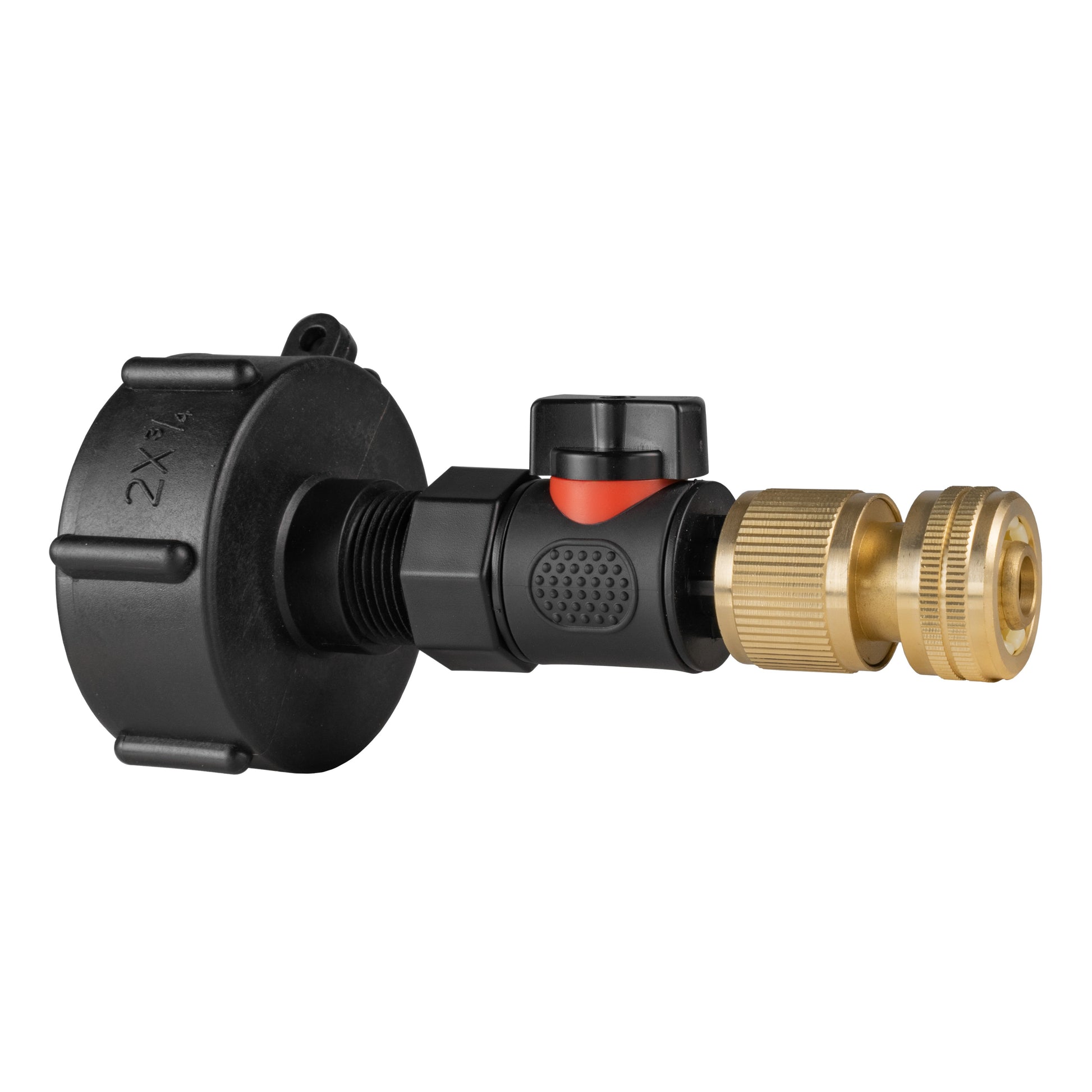 IBC 2” S60X6 Cap with BSPF Thread-Quick Connect Male Valve and Hose Connector Brass - Best4Trade-Retail