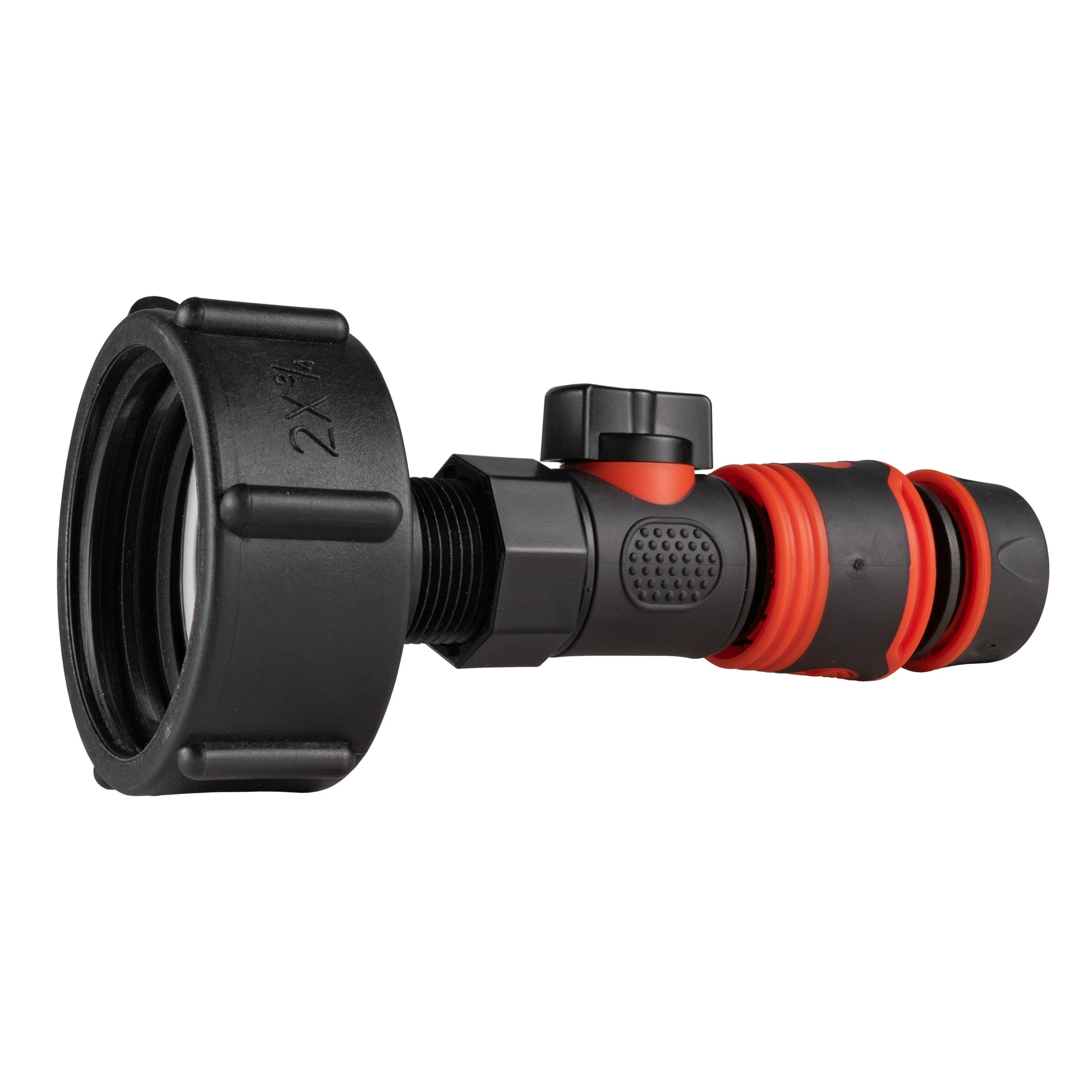 IBC 2” S60X6 Cap with BSPF Thread-Quick Connect Male Valve and Hose Connector Black Soft - Best4Trade-Retail