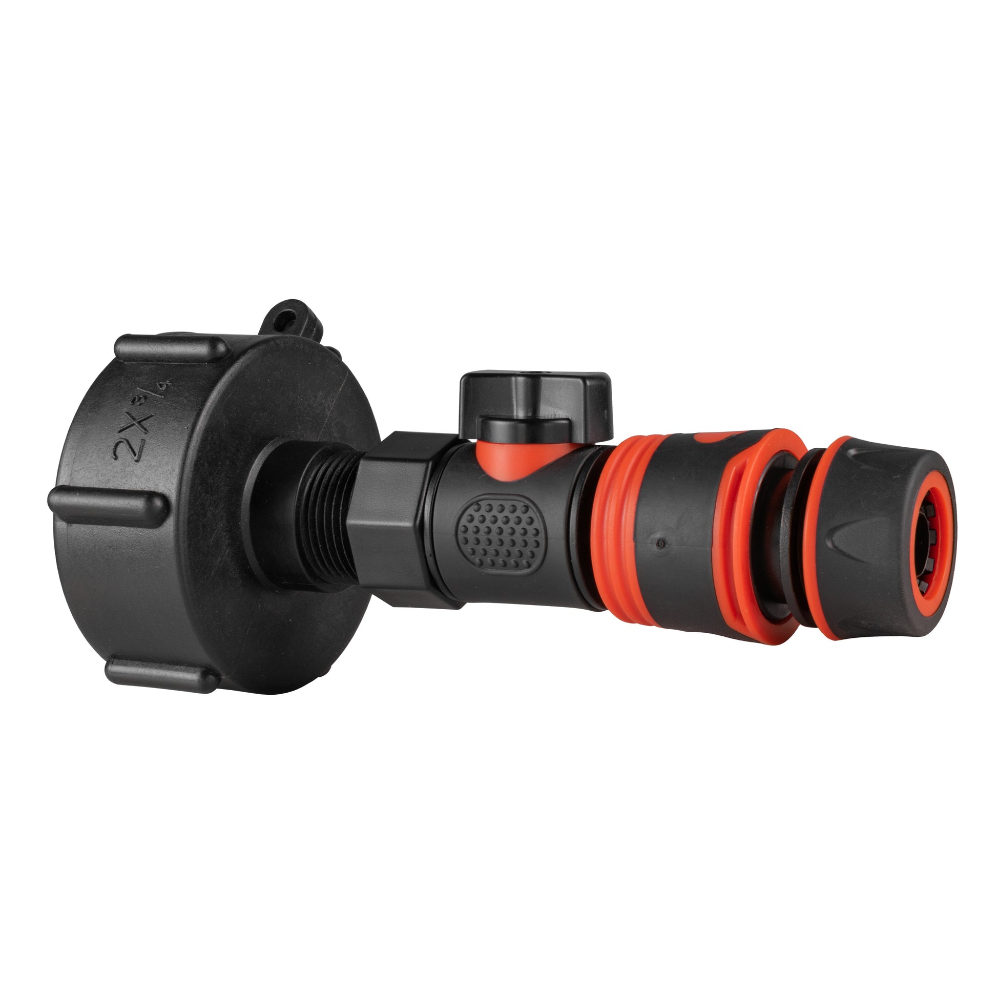 IBC 2” S60X6 Cap with BSPF Thread-Quick Connect Male Valve and Hose Connector Black Soft - Best4Trade-Retail