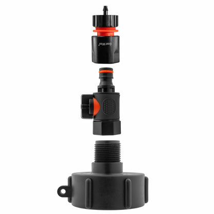 IBC 2” S60X6 Cap with BSPF Thread-Quick Connect Male Valve and Hose Connector 4mm Barb - Best4Trade-Retail