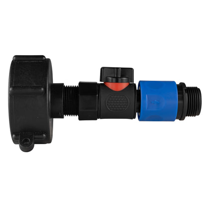 IBC 2” S60X6 Cap with BSPF Thread-Quick Connect Male Valve and Hose Connector 3/4" BSPM - Best4Trade-Retail