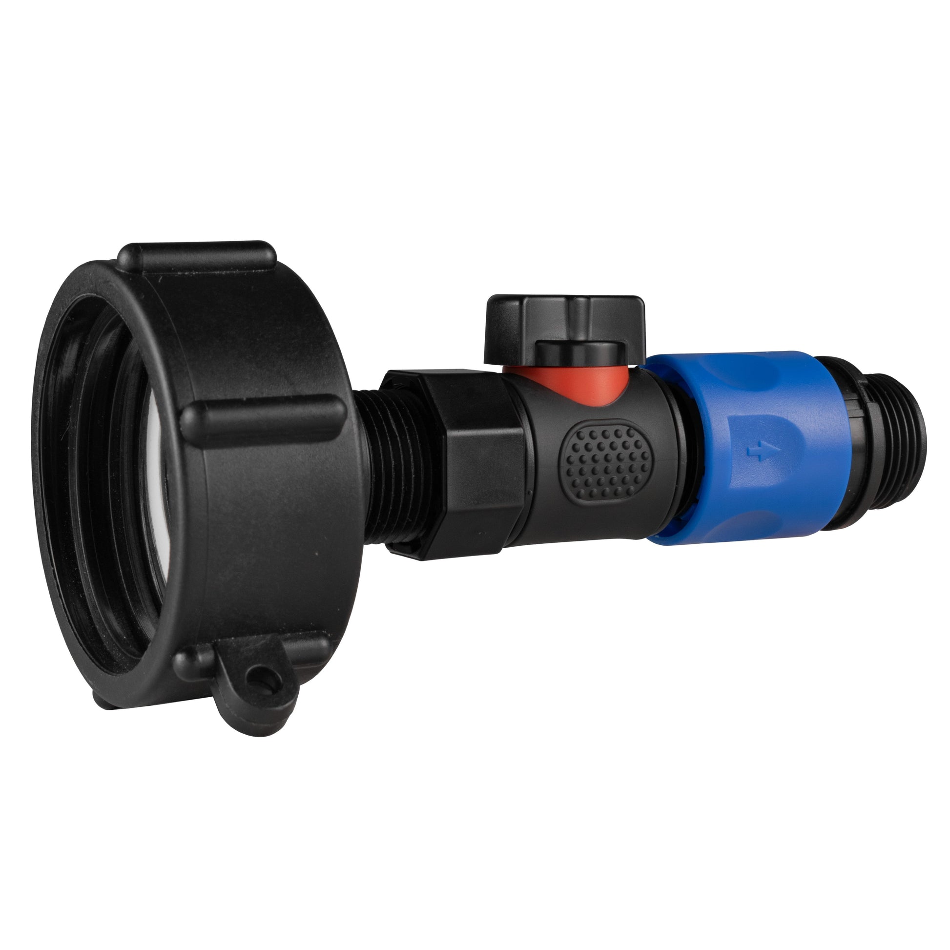 IBC 2” S60X6 Cap with BSPF Thread-Quick Connect Male Valve and Hose Connector 3/4" BSPM - Best4Trade-Retail