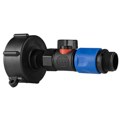 IBC 2” S60X6 Cap with BSPF Thread-Quick Connect Male Valve and Hose Connector 3/4" BSPM - Best4Trade-Retail