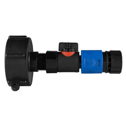 IBC 2” S60X6 Cap with BSPF Thread-Quick Connect Male Valve and Hose Connector 3/4" BSPF - Best4Trade-Retail
