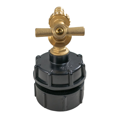 IBC 2” BSPF – S60X6 Cap with S60X6 – ½” BSPF Cap and Brass Bib Tap 1/2” Barb - Best4Trade-Retail