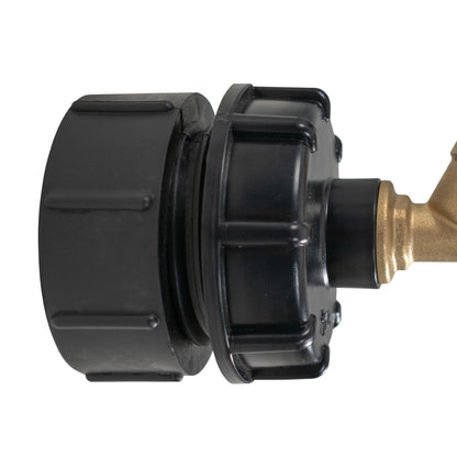 IBC 2” BSPF – S60X6 Cap with S60X6 – ½” BSPF Cap and Brass Bib Tap 1/2” Barb - Best4Trade-Retail