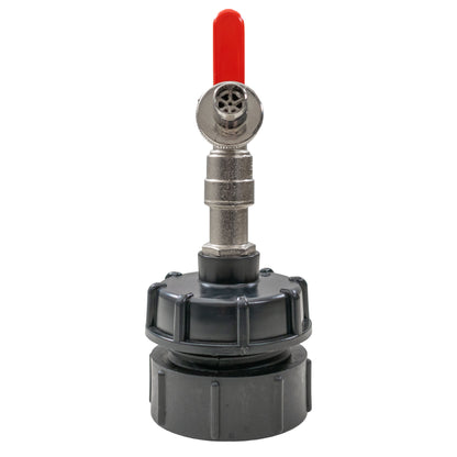 IBC 2” BSPF – S60X6 Cap with S60X6 – ½” BSPF Cap and Lever Tap ½” Barb - Best4Trade-Retail