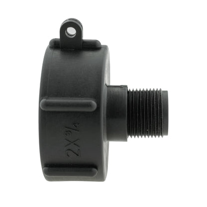 IBC 2” S60X6 Cap with In-Line BSPF Valve and ¾” BSPM Female Hose Connector Blue - Best4Trade-Retail