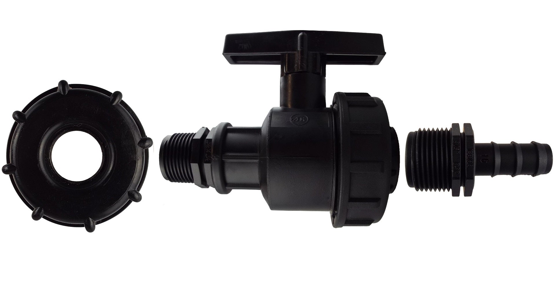 IBC 2” S60X6 Cap with Large Plastic Valve and 16mm Barbed Straight - Best4Trade-Retail