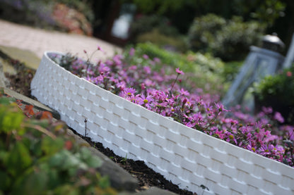 Lawn Edging, Plastic Palisade Rattan Effect, 2.4m, Brown - Best4Trade-Retail Garden tools & Accesories