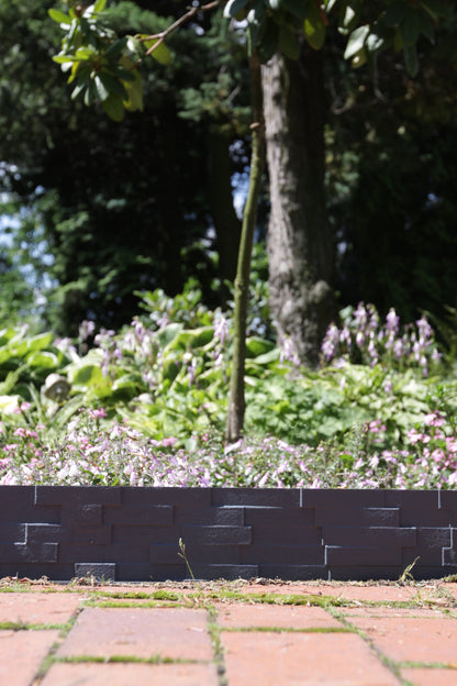 Lawn Edging, Plastic Palisade Slate Effect, 2.38m, Gray - Best4Trade-Retail Garden tools & Accesories