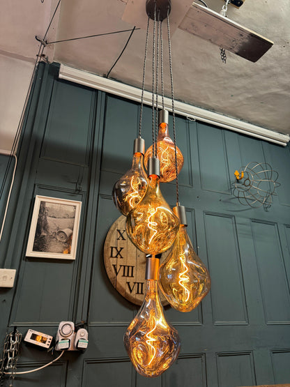 5 Light Cluster Evo Pendant Chandelier | Stairwell & High Ceiling Lighting UK