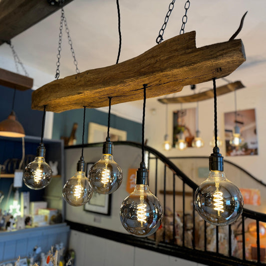300 Year Old Oak Beam Chandelier | Reclaimed Rustic Kitchen & Dining Lighting UK - MooBoo Home Lighting