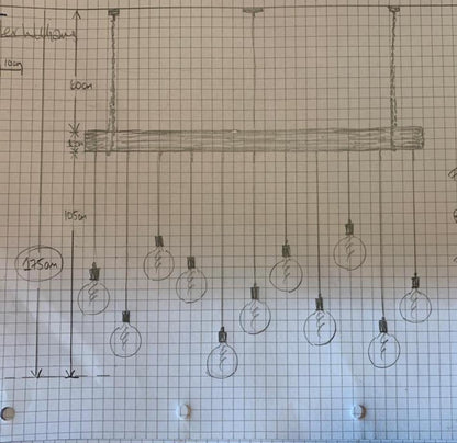 Chunky Wooden Beam Chandelier | Large Kitchen Island & Dining Lighting UK