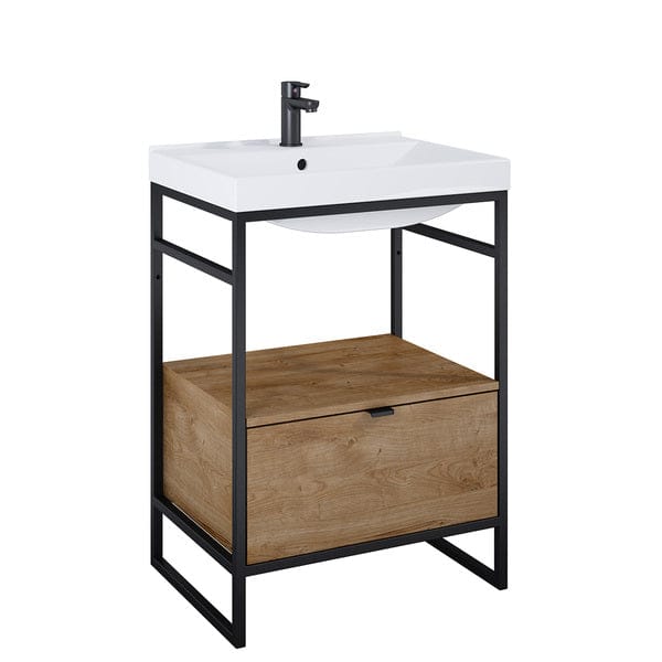 Indus Freestanding Vanity Frame with Basin and Shelf - All Sizes - Aqua Bathrooms