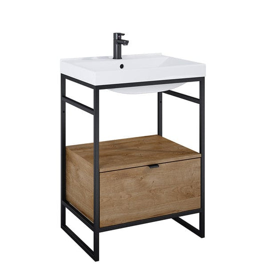 Indus Freestanding Vanity Frame with Basin and Shelf - All Sizes - Aqua Bathrooms