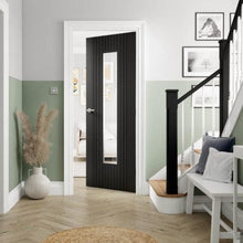 Load image into Gallery viewer, Aria Black Pre-Finished Glazed Internal Door - All Sizes - JB Kind
