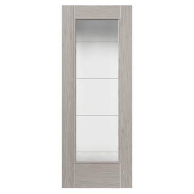 JB Kind Tigris Light Grey Pre-Finished Fully Glazed Internal Laminate  Door - All Sizes - JB Kind
