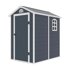 Load image into Gallery viewer, Jasmine 4ft x 6ft Plastic Apex Shed with Foundation Kit - Store More Garden Buildings
