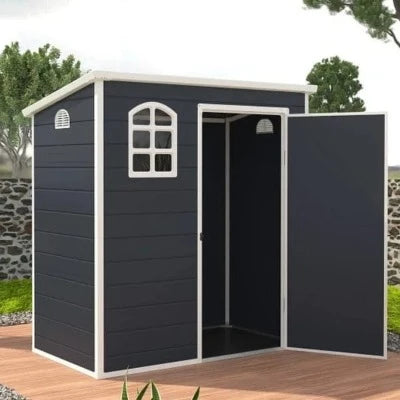 Jasmine 6ft x 3ft Plastic Pent Shed with Foundation Kit - Store More Garden Buildings