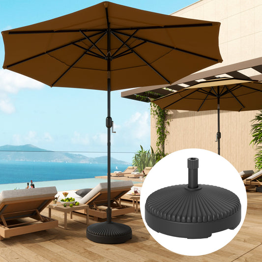 Outsunny Garden Parasol Base Holder, 28kg Sand Filled, 23kg Water Filled, Sun Umbrella Base, Φ55 x 30H cm Black