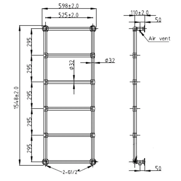 Juliet Wall Mounted Towel Rail - Bayswater Bathrooms
