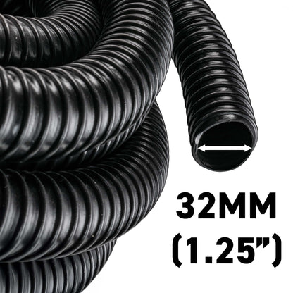 Corrugated Pipe 1.25" (32mm) with 2 x Double Wire Clips Set - Best4Trade-Retail Tech Hose & Fittings