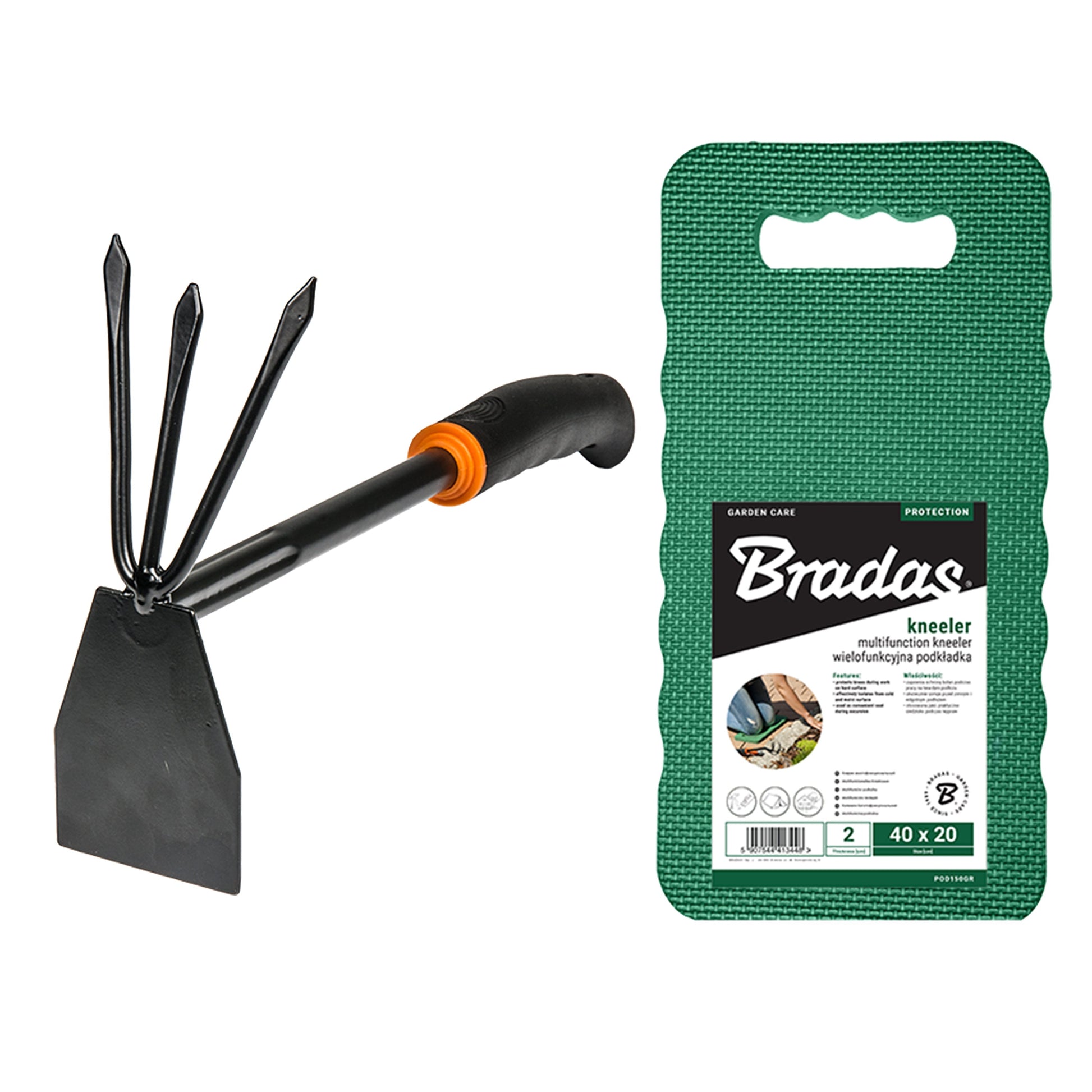 Digger-Hoe Garden Tool with Multifunction Kneeler Mat, Green - Best4Trade-Retail Garden tools & Accesories