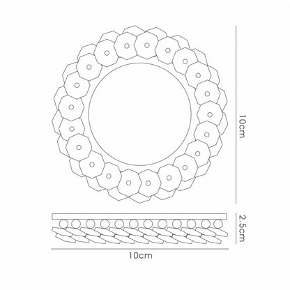 Crystal Cluster Downlight Round Rim Only French Gold/Clear