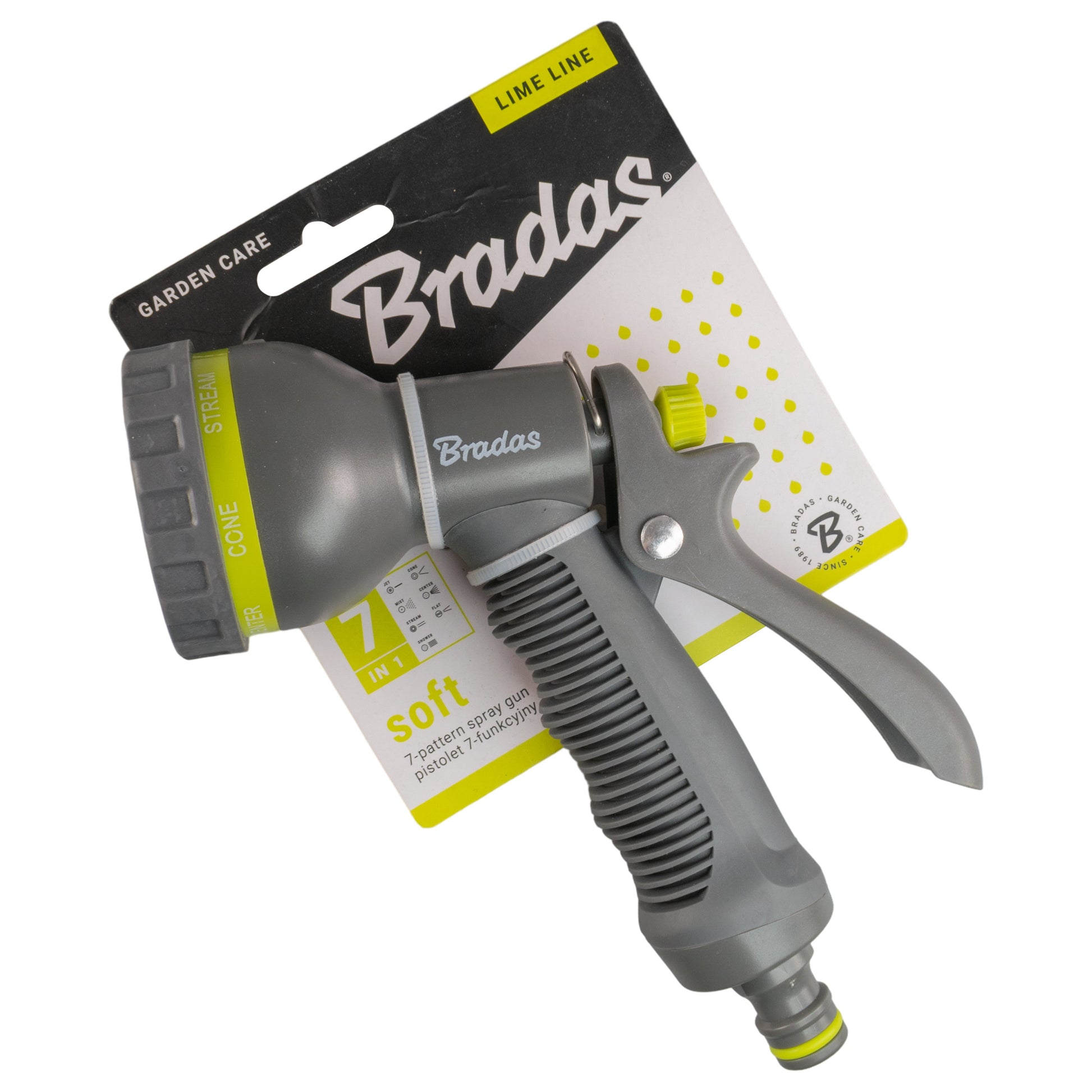Hose Gun Water Sprayer 7-Pattern Multi-Function, Lime - Best4Trade-Retail Garden watering
