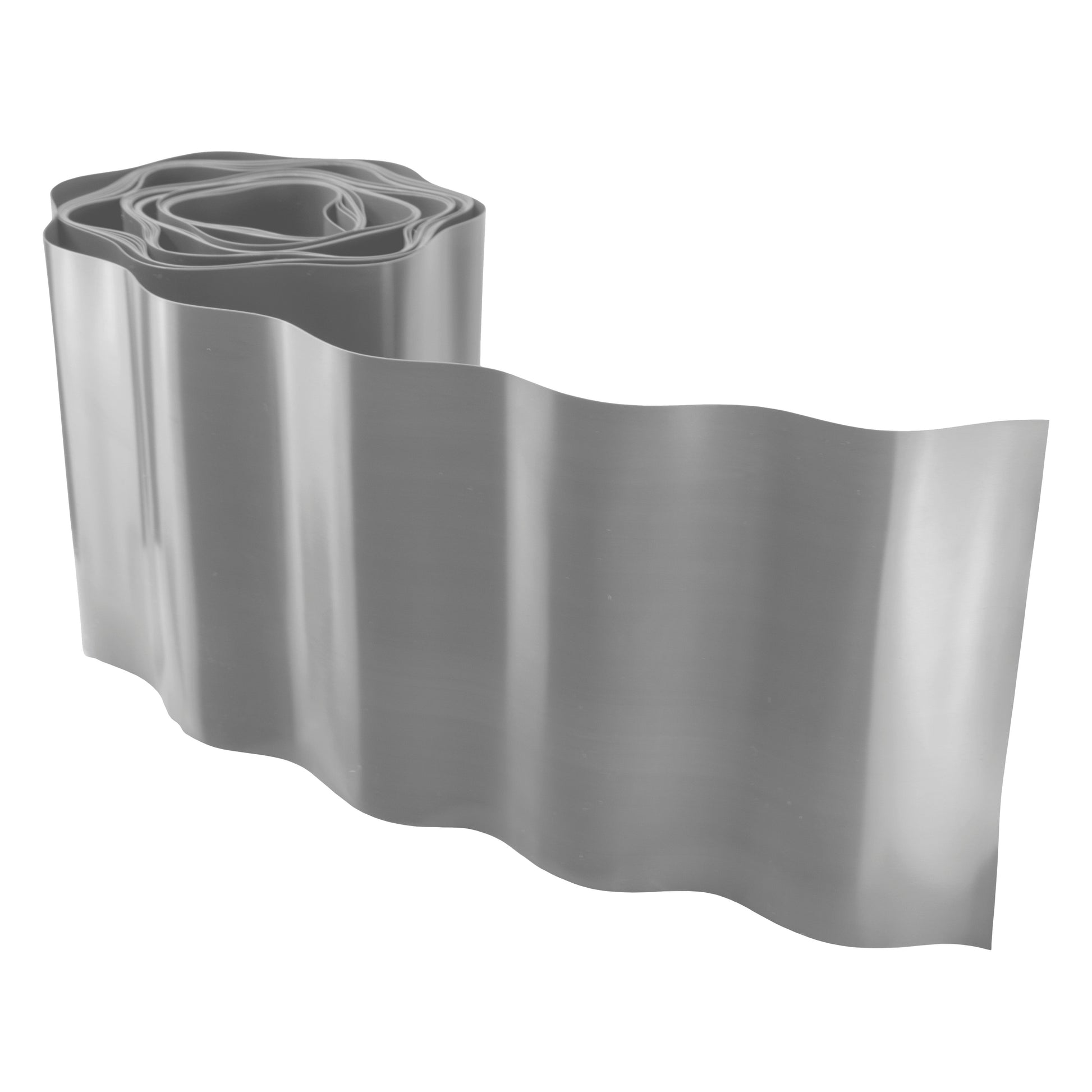 Wavy Plastic Garden Lawn Edging, H=15CM, L=9M, Light Gray - Best4Trade-Retail Garden tools & Accesories